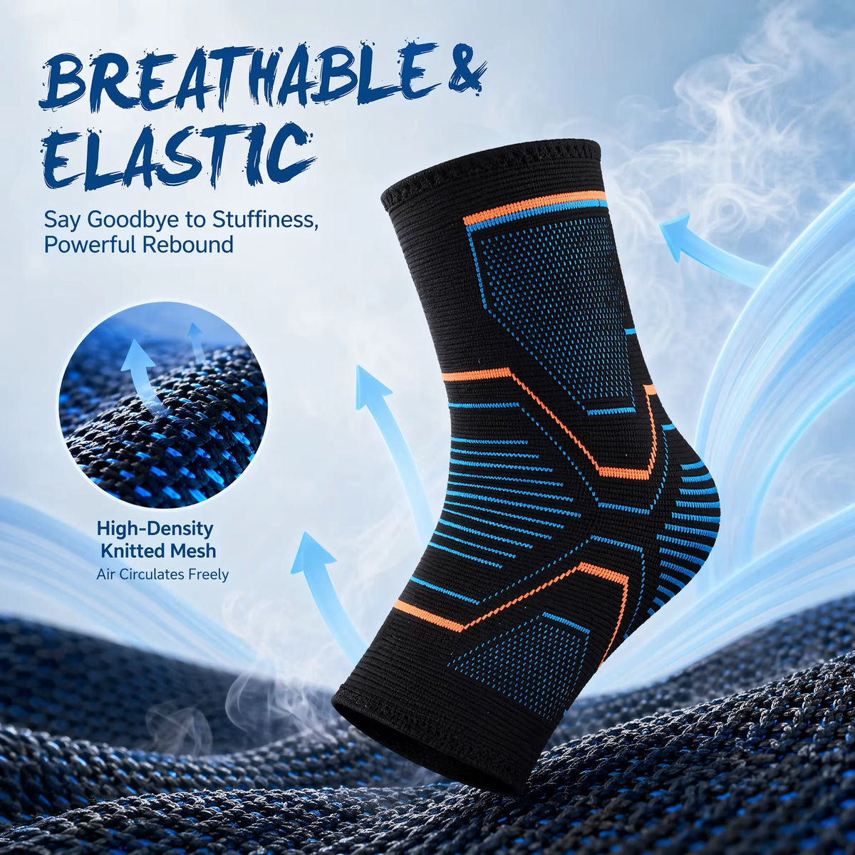1 PCS Ankle Brace Compression Sleeves Injury Recovery Joint Pain Tendon Support, Plantar Fasciitis Foot Socks with Arch Support
